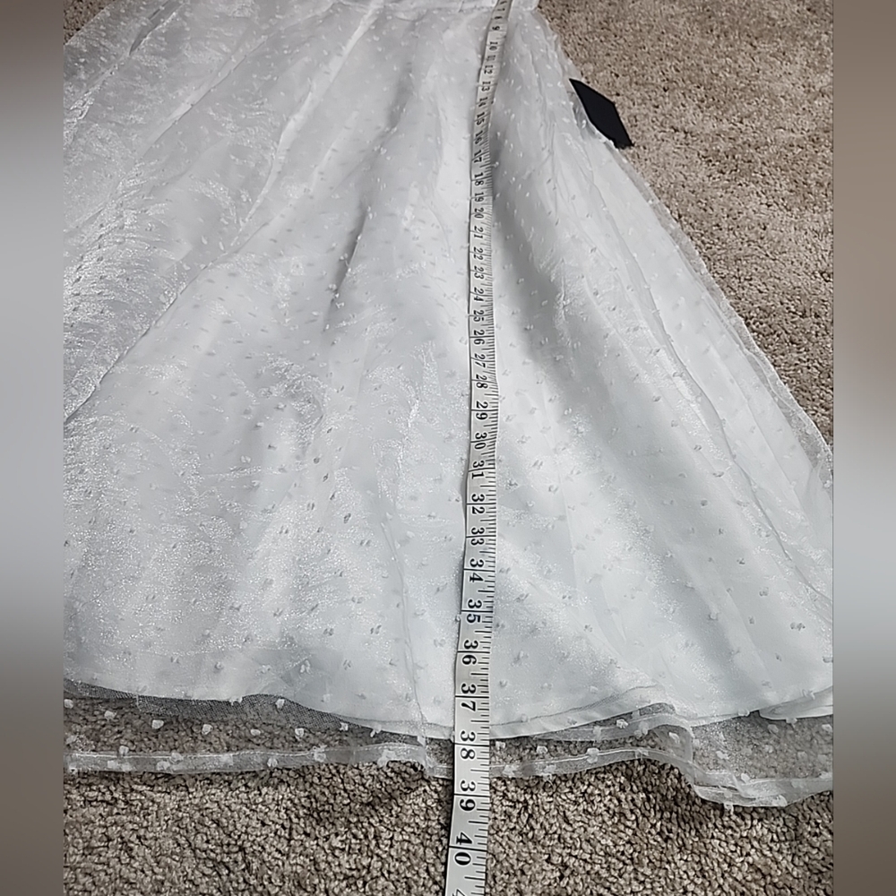 Lulus Womens Lined Sheer Strapless White Madi Dress Sz M - Picture 8 of 9